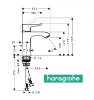 HANSGROHE METRIS 110 LAVABO